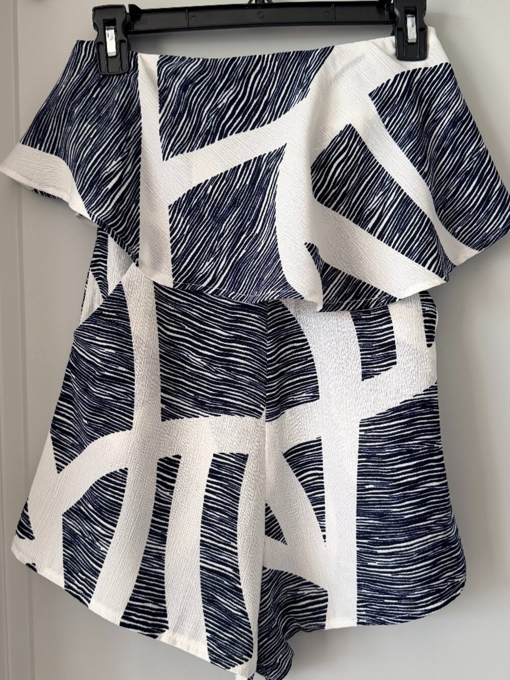 Shareen Collection Navy White Strapless Romper Play Suit Sz 6 Resort Beach Cute